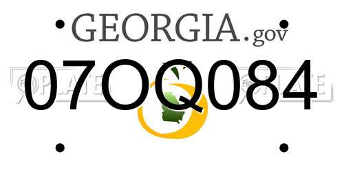 07OQ084 Georgia License Plate