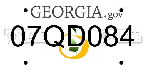07QD084 Georgia License Plate