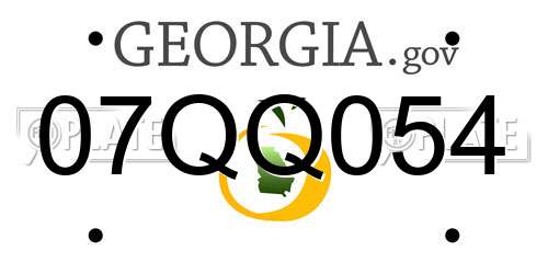 07QQ054 Georgia License Plate