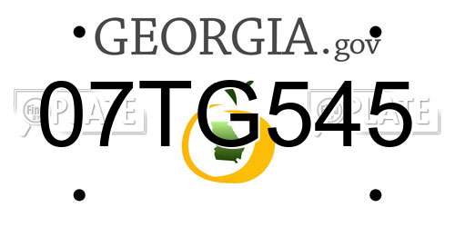 07TG545 Georgia License Plate