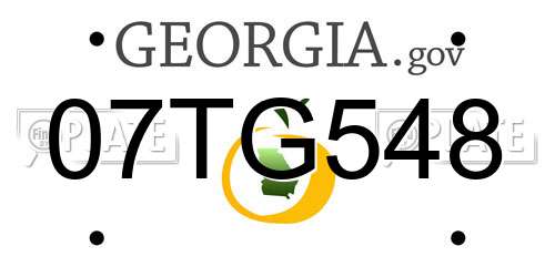 07TG548 Georgia License Plate