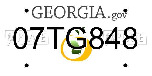 07TG848 Georgia License Plate