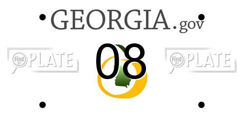08 Georgia License Plate