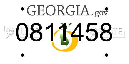 0811458 Georgia License Plate