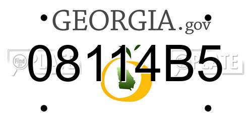 08114B5 Georgia License Plate