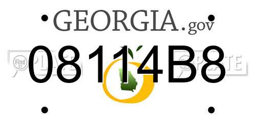 08114B8 Georgia License Plate
