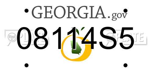08114S5 Georgia License Plate