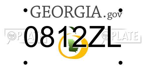 0812ZL Georgia License Plate