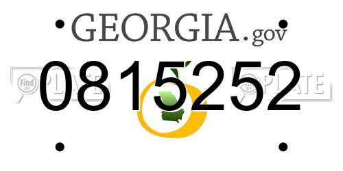 0815252 Georgia License Plate