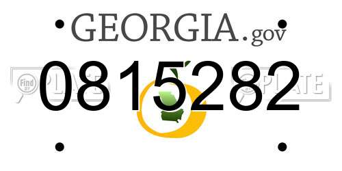 0815282 Georgia License Plate