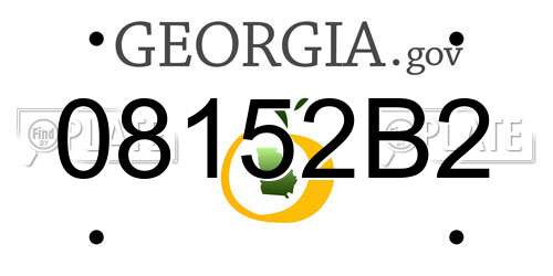 08152B2 Georgia License Plate