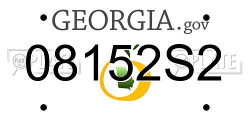 08152S2 Georgia License Plate
