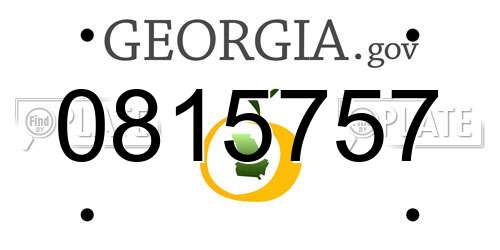 0815757 Georgia License Plate