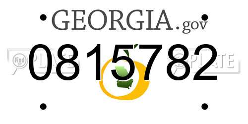 0815782 Georgia License Plate