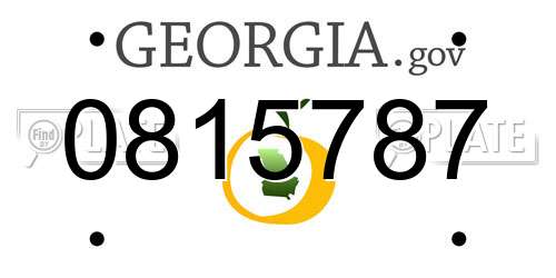0815787 Georgia License Plate