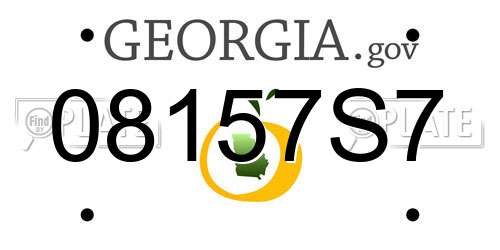 08157S7 Georgia License Plate