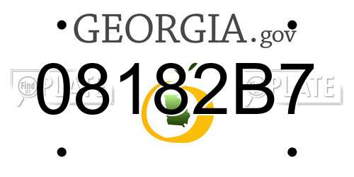 08182B7 Georgia License Plate