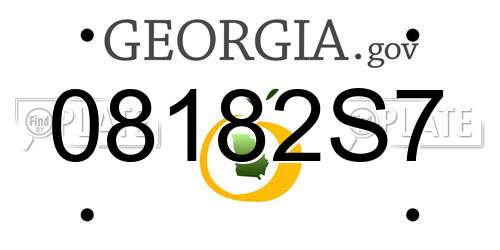08182S7 Georgia License Plate