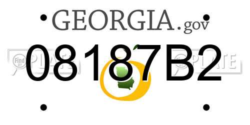 08187B2 Georgia License Plate