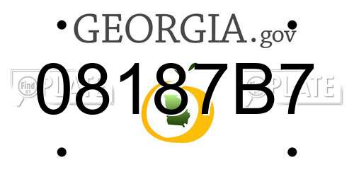 08187B7 Georgia License Plate