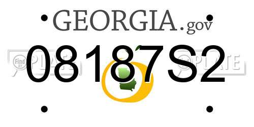 08187S2 Georgia License Plate