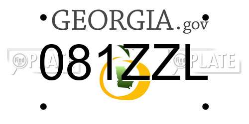 081ZZL Georgia License Plate