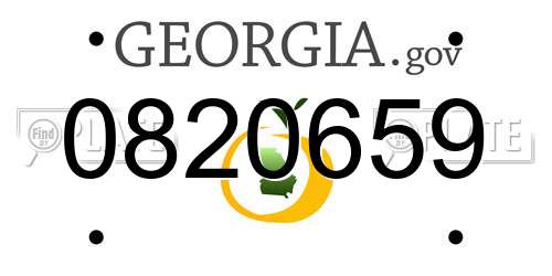 0820659 Georgia License Plate