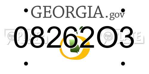 08262O3 Georgia License Plate
