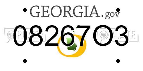 08267O3 Georgia License Plate