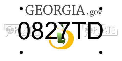0827TD Georgia License Plate
