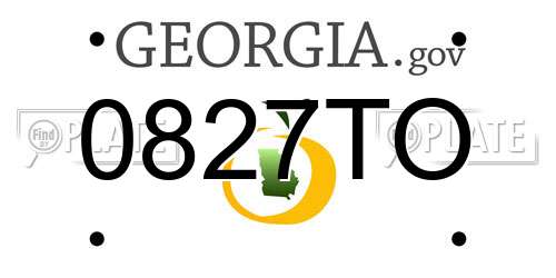 0827TO Georgia License Plate