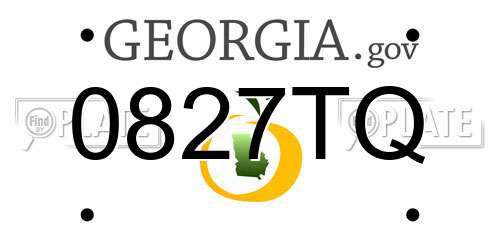 0827TQ Georgia License Plate