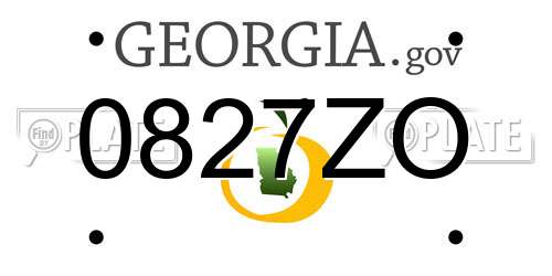0827ZO Georgia License Plate