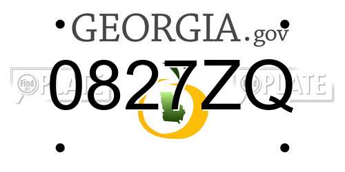 0827ZQ Georgia License Plate