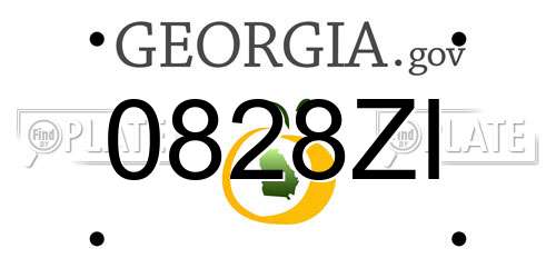0828ZI Georgia License Plate