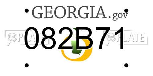 082B71 Georgia License Plate