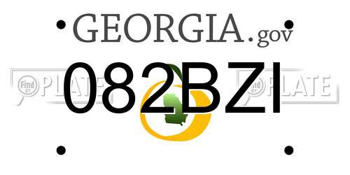 082BZI Georgia License Plate