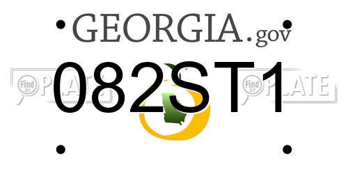 082ST1 Georgia License Plate