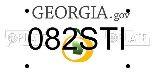 082STI Georgia License Plate
