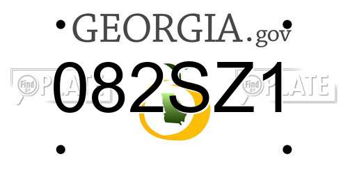 082SZ1 Georgia License Plate