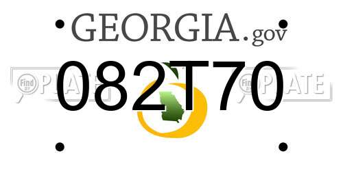 082T70 Georgia License Plate