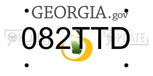 082TTD Georgia License Plate