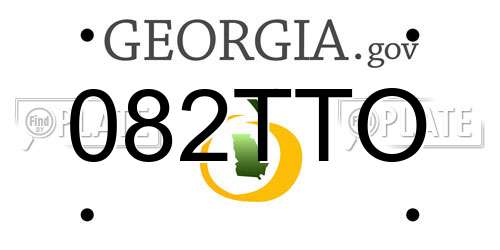 082TTO Georgia License Plate