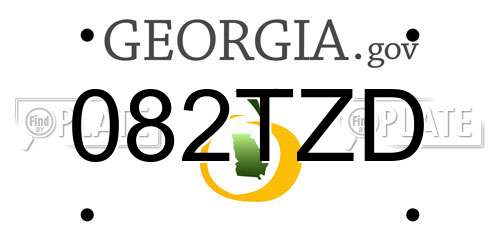 082TZD Georgia License Plate
