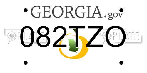 082TZO Georgia License Plate