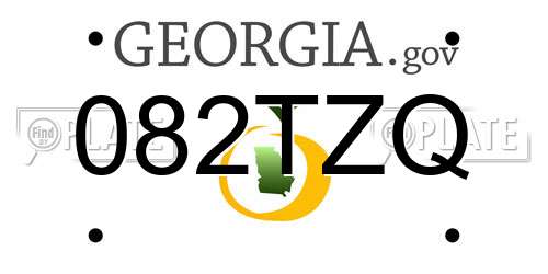 082TZQ Georgia License Plate