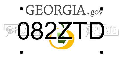 082ZTD Georgia License Plate