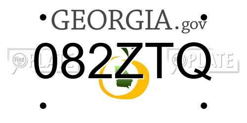 082ZTQ Georgia License Plate
