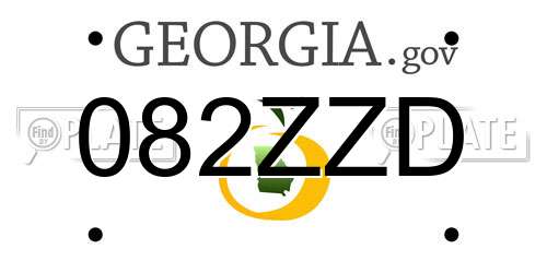 082ZZD Georgia License Plate