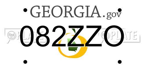 082ZZO Georgia License Plate